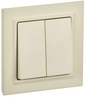 IEK BRITE Бежевый Выключ. 2-кл. 10А в сборе ВСР10-2-0-БрКр