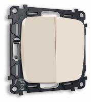 Комплект механизма 2-клавишного проходного выключателя OMEGA MO323020 Бежевый матовый QUANT