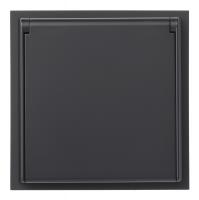 Розетка в сборе IP44, черный сатин (35946 MB)