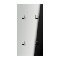 JUNG LS1912 Хром Центральная плата, 2 поста, для вертикальной установки, тумблеры 2+2,куб; метал. исполнение