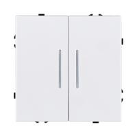 Выключатель 2-клавишный проходной 10А/250В с LED подсветкой, белый матовый Kollinger Eclipse EC-011WH