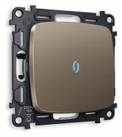 Комплект механизма 1-клавишного проходного выключателя с подсветкой 10000K OMEGA MO632040 Темная бронза матовый QUANT