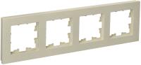 IEK BRITE DECOR Бежевый рифленый Рамка 4-м РУ-4-Бр