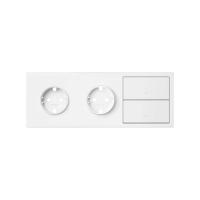 Simon 100 Белый матовый  Кит 3 поста, фронт. Накладка на 2 розетки Schuko + 2 клавиши выключателей