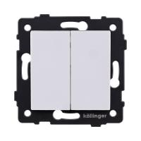 Выключатель кнопочный 2-клавишный 10А/250В, белый Kollinger REA-S-011WH для Aspekt, Eleganz, Reflex