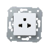 Simon 82 detail Белая Розетка 2-х полюсная американо-европейская, 15А/125В,16А/250В, винтовой
