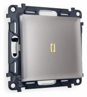 Комплект механизма 1-клавишного проходного выключателя с подсветкой 3200K ALFA MA502030 Сталь матовый QUANT