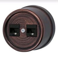 BIRONI Лизетта Пластик Медный век Розетка 2-ая RJ45