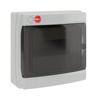 DKC Щиток настенный с дверцей 8 мод.,IP65, серый, с клеммным блоком 63А