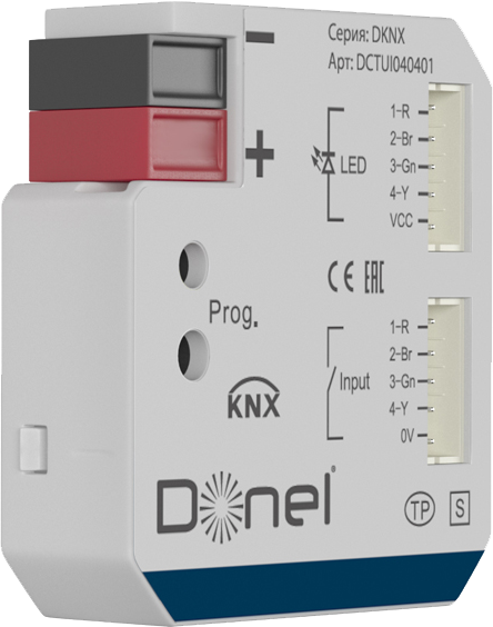 Donel KNX Универсальный интерфейс , 4 канала, 12 В, DCTUI040401