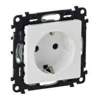 Legrand Valena LIFE DIY Бел Розетка 1-ая с/з с защитными шторками, безвинт.зажим
