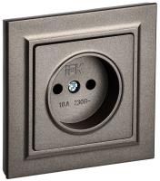 IEK BRITE Темн.бронза Розетка без з/к/ш 10А в сборе РСР10-1-0-БрТБ