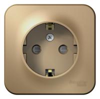 SE Blanca наруж Титан Розетка с/з со шторками 16А, 250В, изолир. пластина