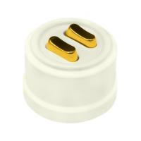 BIRONI Лизетта Пластик Слоновая кость Выключатель проходной 2-кл (клавишный), ручка Золото