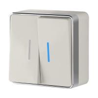 Выключатель двухклавишный с подсветкой Gallant слоновая кость W5020103