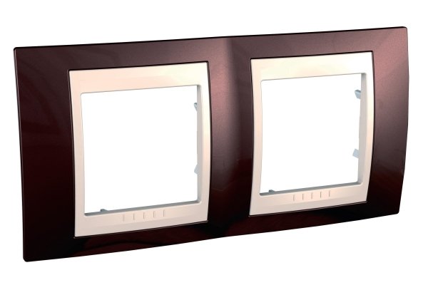 Schneider Electric Unica Хамелеон Терракотовый/Беж Рамка 2-ая горизонтальная