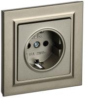 IEK BRITE Шампань Розетка с/з с защ.шторк. 16А в сб. РСР14-1-0-БрШ