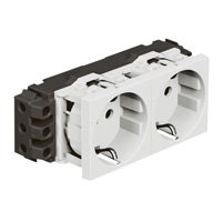 Legrand Mosaic Розетка с/з 2-ая 4М для кабель-каналов, проходные клеммы