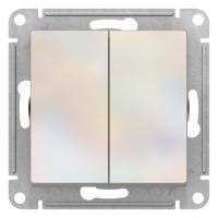 Systeme Electric AtlasDesign Жемчуг Переключатель 2-клавишный перекрестный, 2 x сх. 7, 10АХ, механизм