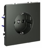 Розетка встраиваемая VOLTUM S70 с заземлением и защитными шторками, 16А, (титан)