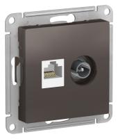 SE AtlasDesign Мокко Розетка двойная комп+ТВ, RJ45+TV, кат.5E, механизм
