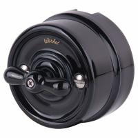 Выключатель на 4 положения двухклавишный черный ретро W5620008