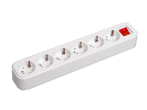 IEK Розетка переносная разб. с выкл. К06В 6 мест CLASSIC