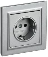 IEK BRITE BASE Алюминий Розетка с з/к/ш 16А в сб. РСР14-1-0-БрА