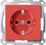 SE Merten SM Рубин Розетка с/з с защитными шторками, безвинт. зажим