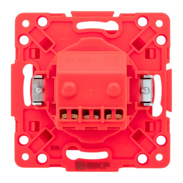 EKF PROxima Стокгольм Механизм Розетки 1-местной с/з 16А винтовые клеммы красный с защ. штор.