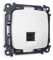 Комплект механизма компьютерной розетки OMEGA MO132010 Белый матовый RJ-45(8P8C) CAT6 с защитной шторкой QUANT