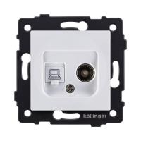 Розетка двойная TV (мама) + RJ45 Cat.6, белый Kollinger REA-021WH для Aspekt, Eleganz, Reflex