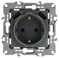 ЭРА 12-4109-12 Графит Розетка 2P+E 16A-250В, штор. с 2xUSB 5В-3А, 12