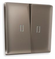Лицевая панель ALFA (Темная бронза матовый) для 2-клавишных выключателей с подсветкой QUANT AP6340