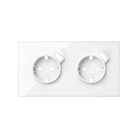 Simon 100 Белый глянец Кит 2 поста, фронт. Накладка на 2 розетки Schuko с з/у USB SC