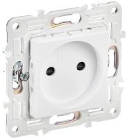 IEK SKANDY Арктический белый Розетка б/з с защитными шторками 10А SK-R01W
