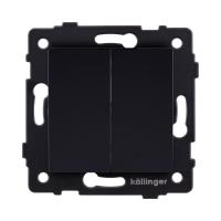 Выключатель кнопочный 2-клавишный 10А/250В, черный Kollinger REA-S-011BK для Aspekt, Eleganz, Reflex