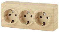 ЭРА 11-2208-11 Эксперт Сосна Розетка 3-ая с/з ОУ