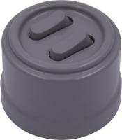 BIRONI Лизетта Пластик Титан Выключатель 2-кл (клавишный)