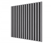 Акустическая панель, черный войлок, 600х600х21мм, рейки МДФ, шпон дуб ардженто светло-серый Акустическая панель, черный войлок, 600х600х21мм, рейки МДФ, шпон дуб ардженто светло-серый