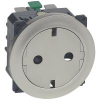 Legrand Celiane2 Титан Розетка с плоской лицевой панелью с/з, безвинт зажим (накладка+механизм)