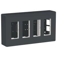 SE Unica System+ Антрацит Блок открытой установки 4х2