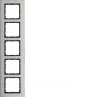 Berker B.7 Нержавеющая сталь/антрацит Рамка 5-местная вертикальная