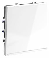 Проходной переключатель встраиваемый VOLTUM S70 одноклавишный с подсветкой 10А, (белый глянцевый)