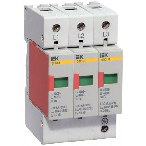 IEK KARAT Ограничитель имп. перенапр. ОПС1-B 3Р In=30kA Un=400B Im=60kA