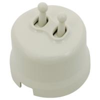 BIRONI Лизетта Пластик Слоновая кость Кнопка 2-кл (тумблерный)