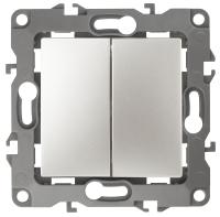 ЭРА 12-1106-15 Переключатель двойной, 10АХ-250В, IP20, 12, Перламутр