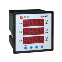 EKF PROxima Вольтметр цифровой на панель (96х96) VD-963 трехфазный