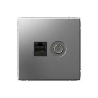 Systeme Electric ArtGallery Сталь Розетка двойная ТВ + компьютерная RJ45, кат. 5Е