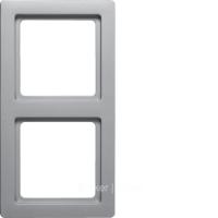 Berker Q.1 Алюминий с эффектом бархата Рамка 2-местная